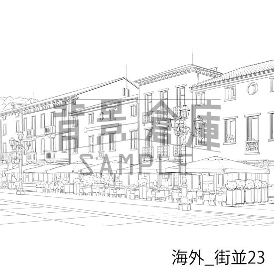 海外の背景集_セット4(街並)_トーン