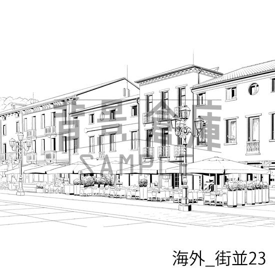 海外の背景集_セット4(街並)_トーン