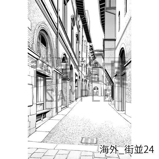 海外の背景集_セット4(街並)_トーン