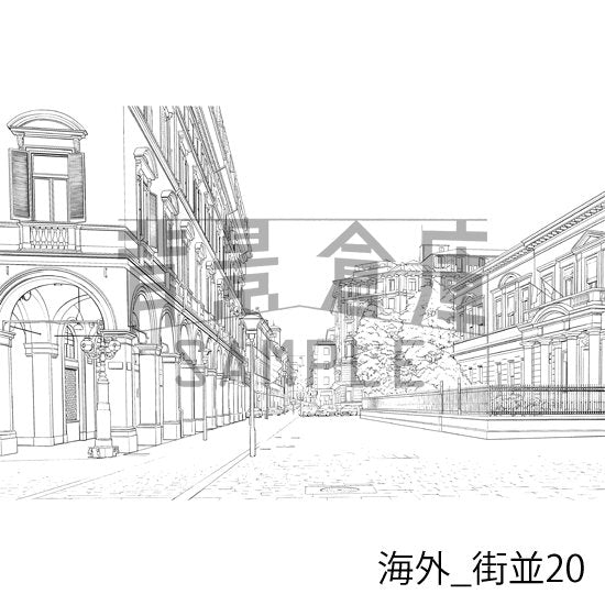 海外の背景集_セット4(街並)_トーン