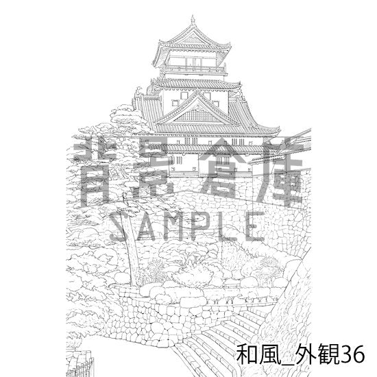 和風の背景集_セット26(外観)_トーン