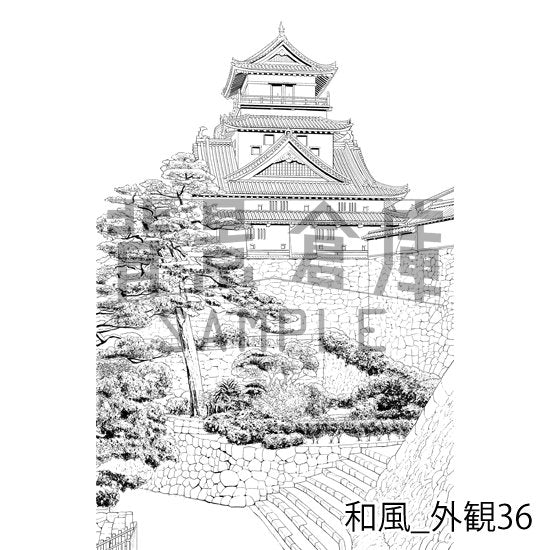 和風の背景集_セット26(外観)_トーン
