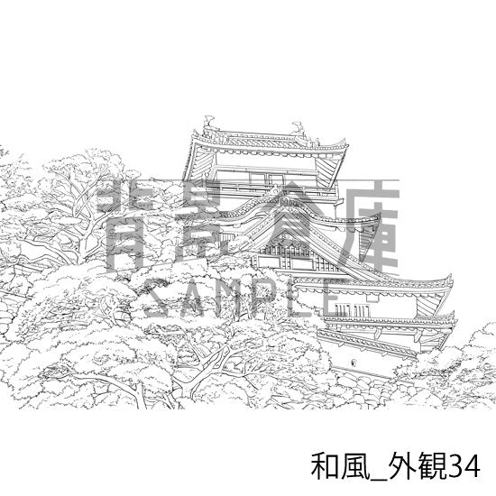 和風の背景集_セット26(外観)_トーン
