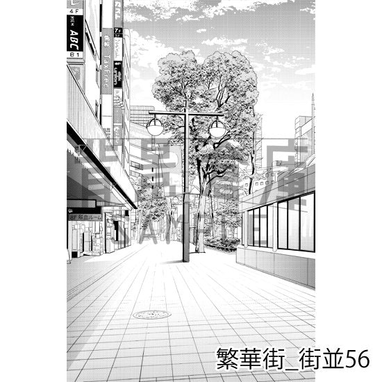 繁華街の街並(トーンつき)です。