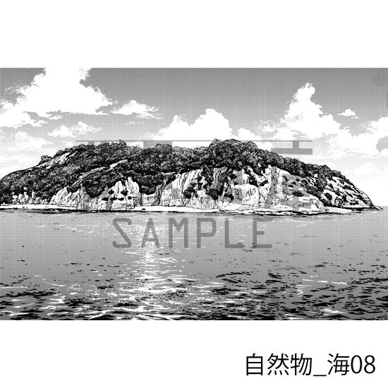 海の背景(トーンつき)です。