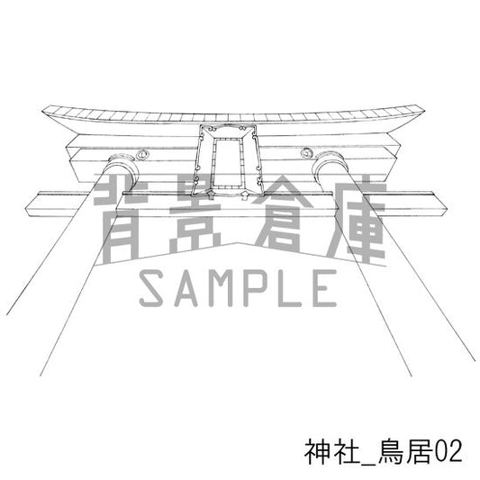 神社_鳥居02_トーン