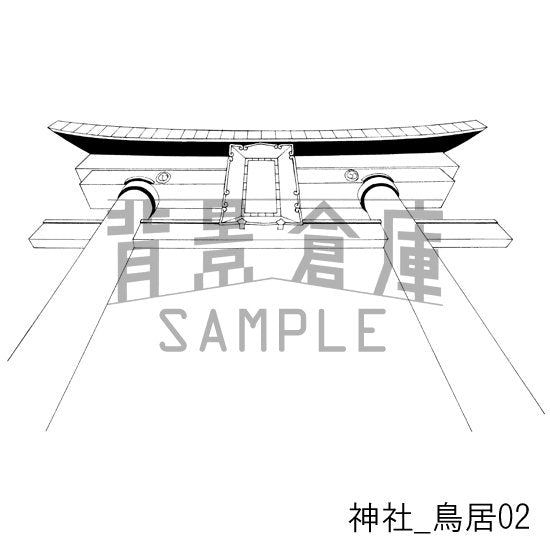 神社_鳥居02_トーン