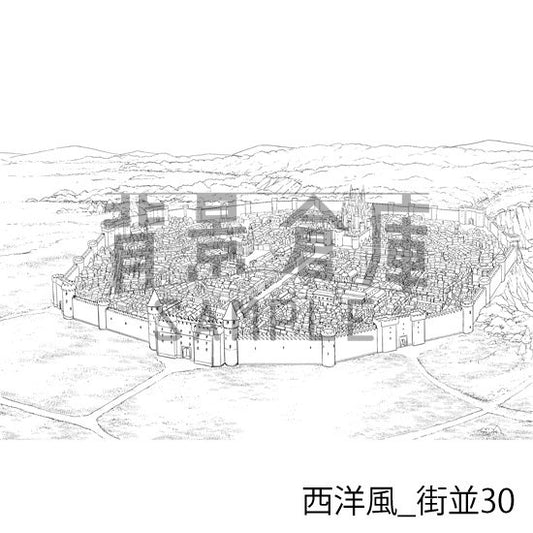 西洋風_街並30_トーン