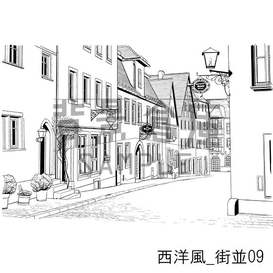西洋風_街並09_トーン