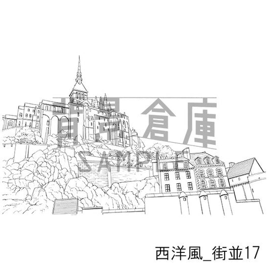 西洋風_街並17_トーン