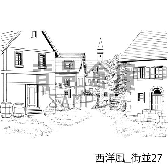 西洋風_街並27_トーン