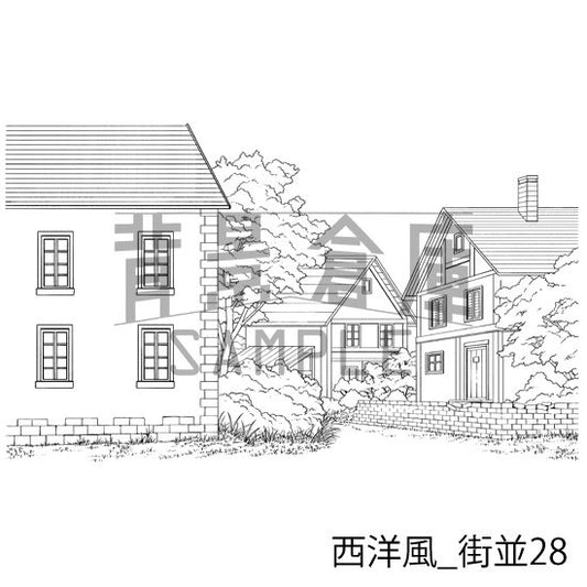 西洋風_街並28_トーン