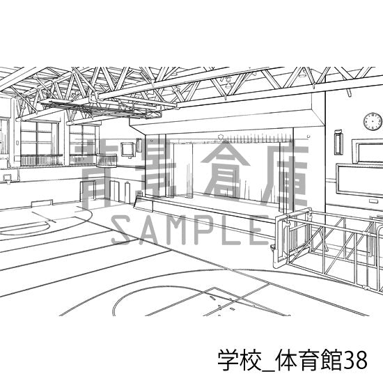 学校の体育館の背景です。