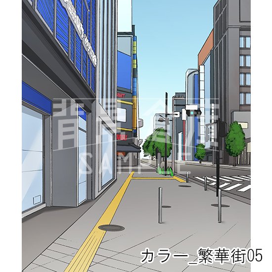 カラー_背景素材集24(繁華街)