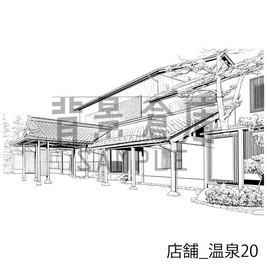 店舗_背景素材集15(温泉)_トーン