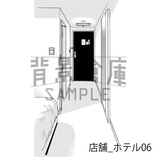 ホテルの背景(トーンつき)です。