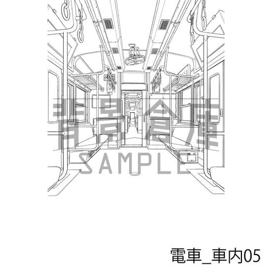 電車_車内05_トーン