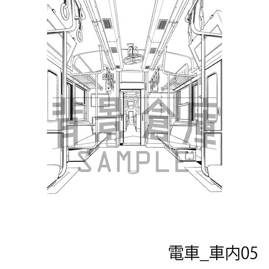 電車_車内05_トーン
