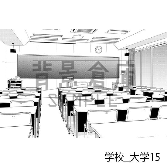 大学の教室(トーンつき)です。