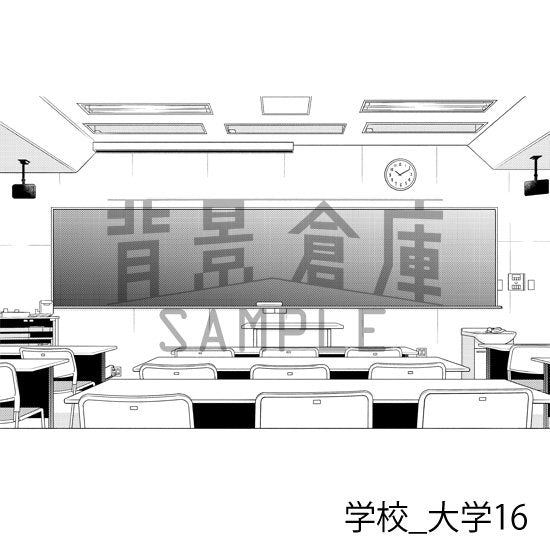 大学の教室(トーンつき)です。