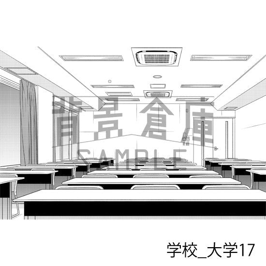 大学の教室(トーンつき)です。