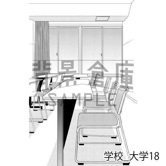 大学の教室(トーンつき)です。
