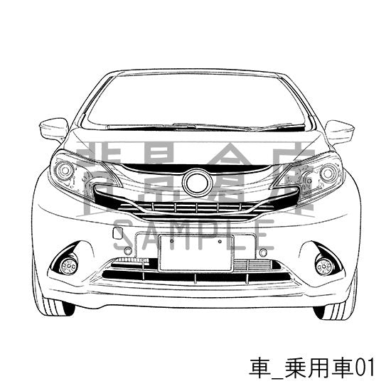 車_乗用車01_トーン