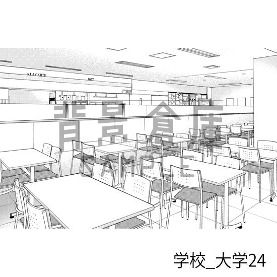 大学のロビー(トーンつき)です。