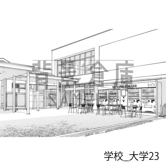 学校_背景素材集37（大学）_トーン