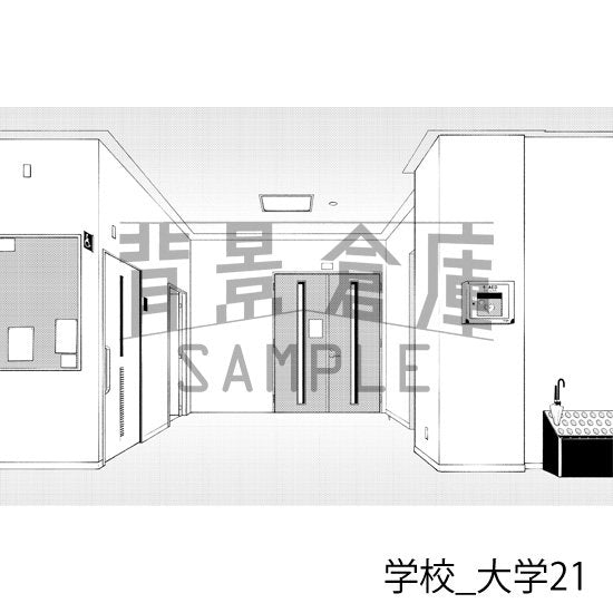 学校_背景素材集37（大学）_トーン