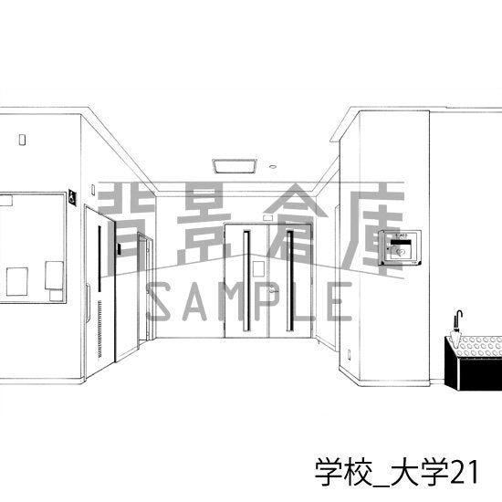 学校_背景素材集37（大学）_トーン