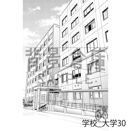 大学の外観(トーンつき)です。
