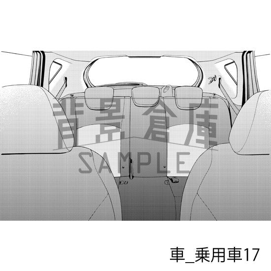 乗用車の背景（トーンつき）です。