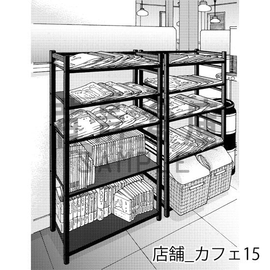 カフェの背景(トーンつき)です。