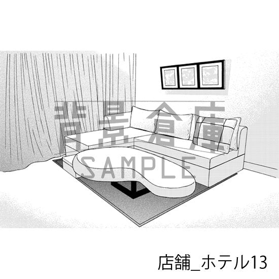 ホテルの背景(トーンつき)です。