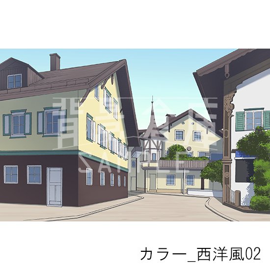 西洋風の背景(カラー)です。