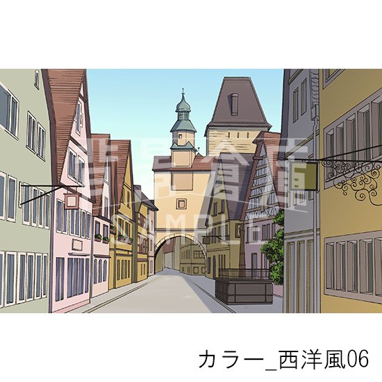 西洋風の背景(カラー)です。