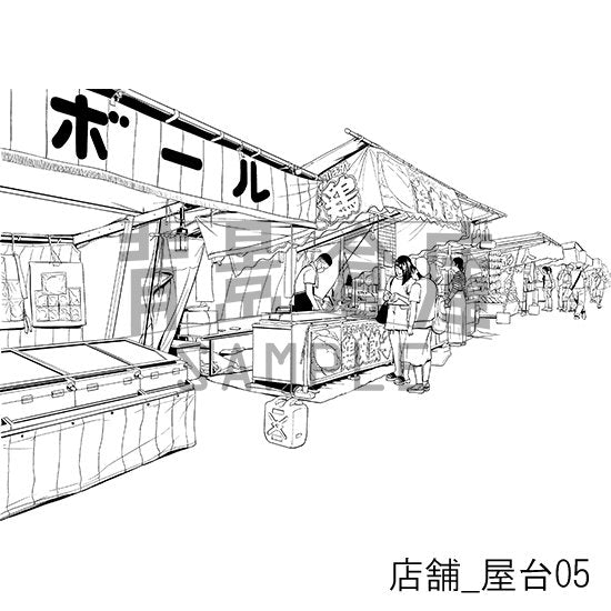 店舗_屋台05_トーン