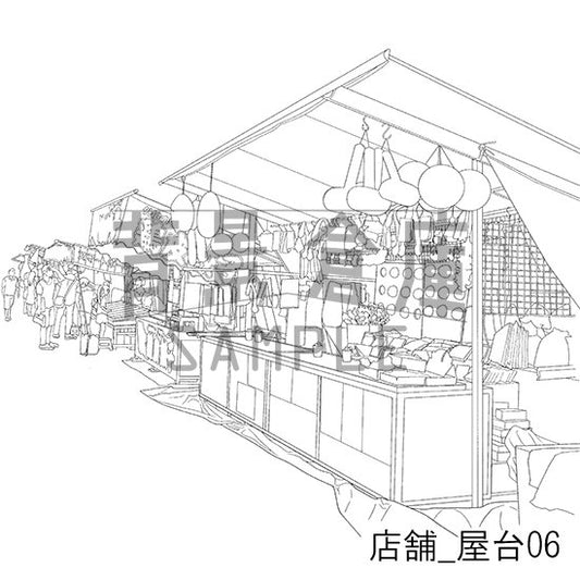 店舗_屋台06_トーン