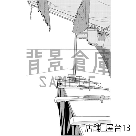 屋台の背景(トーンつき)です。