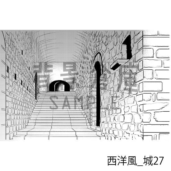 西洋風のお城の背景(トーンつき)です。