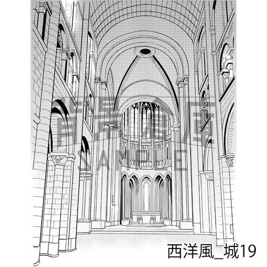 西洋風_背景素材集13(城)_トーン