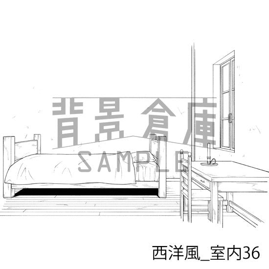 西洋風_室内36_トーン