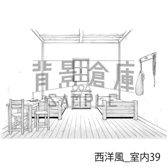 西洋風_背景素材集15(室内)_トーン