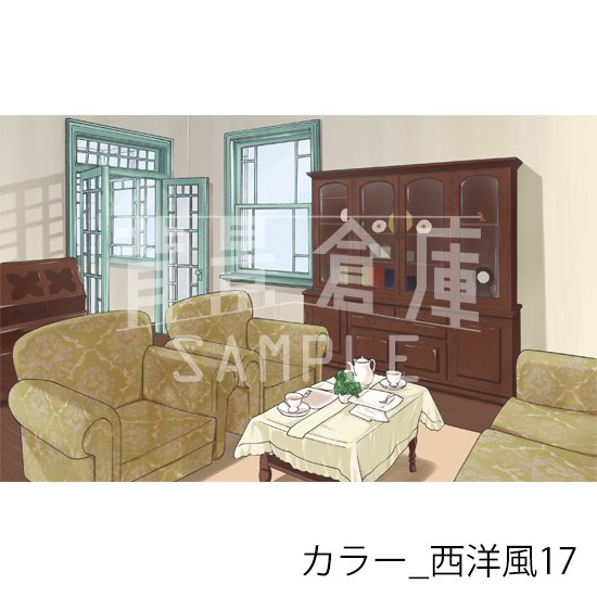 西洋風の背景(カラー)です。