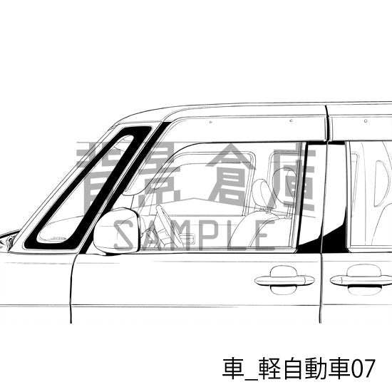 車_背景素材集4(軽自動車)_トーン