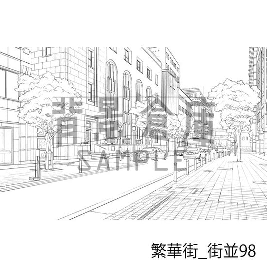 繁華街_街並98_トーン