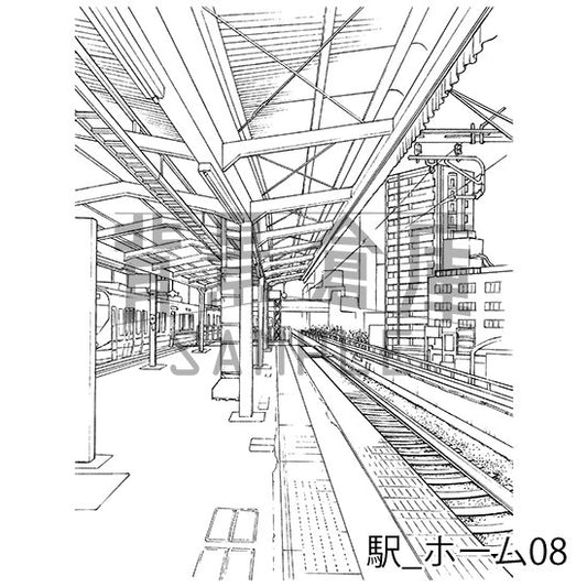 駅_ホーム08_トーン