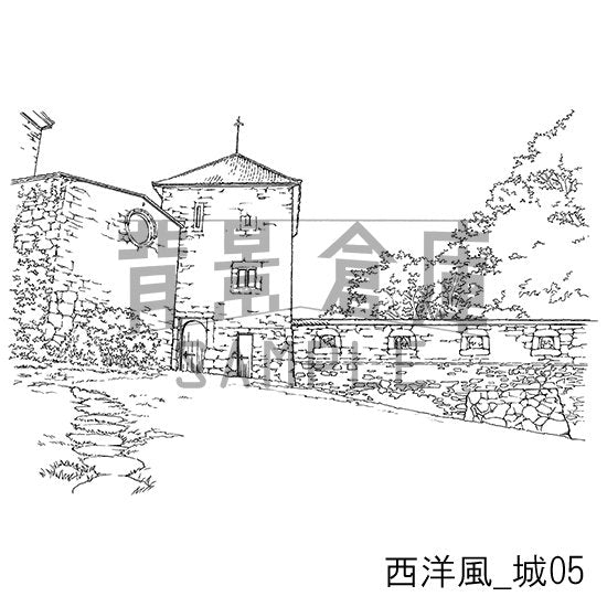 西洋風_城05_トーン