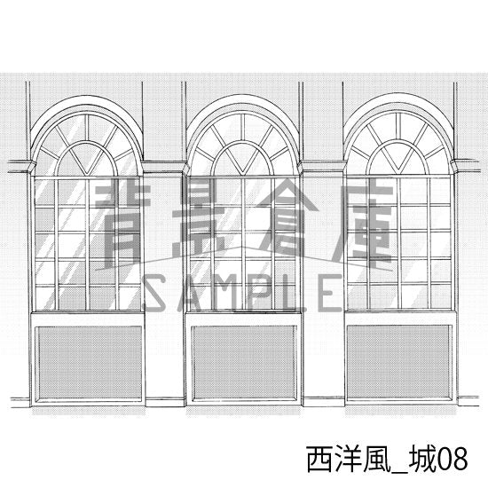 城の背景(トーンつき)です。